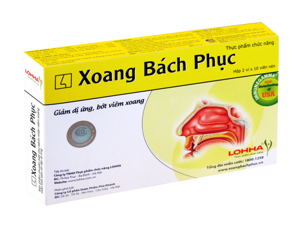 Xoang Bách Phục (2 vỉ x 10 viên/hộp) TPCN hỗ trợ điều trị viêm xoang, viêm mũi dị ứng
